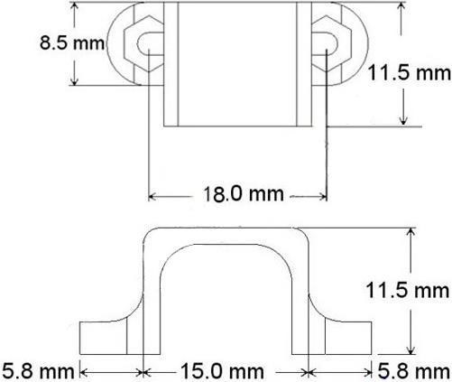 Actual product image OEM Micro Metal Gearmotor Bracket Extended Black (Screws)