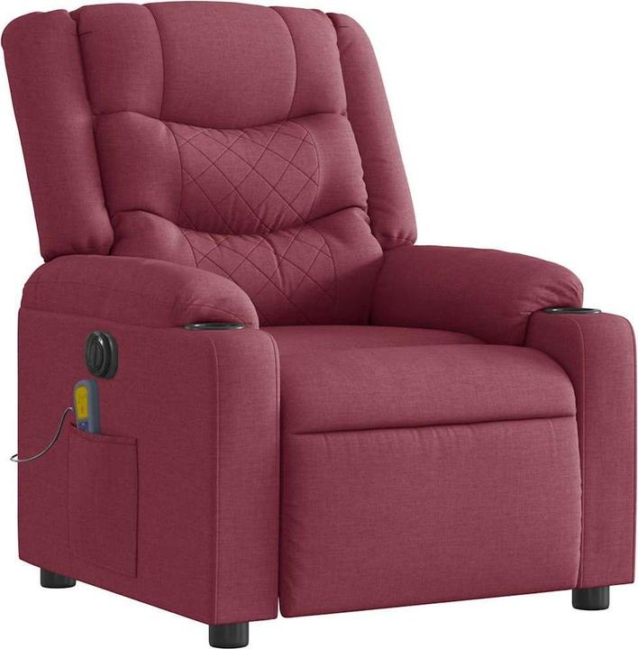 Produktbild VidaXL Massagesessel Elektrisch Weinrot Stoff