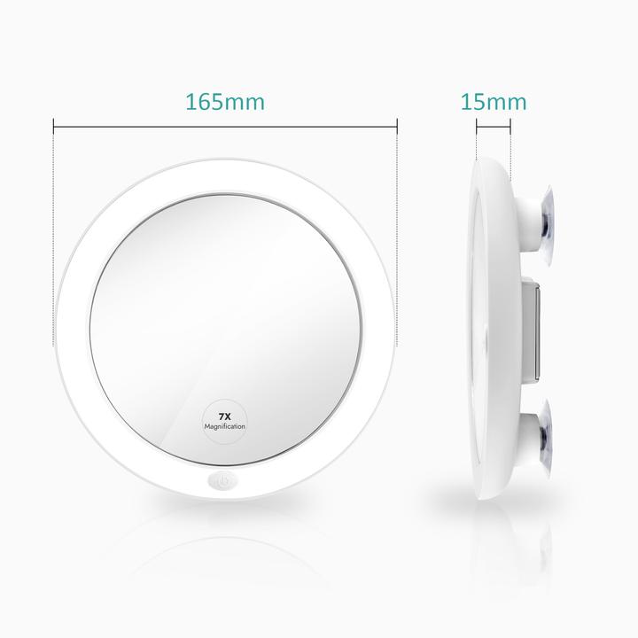 Produktbild Emke Kosmetikspiegel mit beleuchtung 7X Vergrösserung, Saugnapf, Batteriebetrieben, 165mm