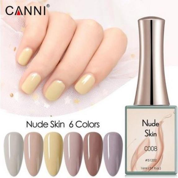 Actual product image Canni Gellacquer Nude Skin C007 UV/LED (Nude Skin Grey, UV gel varnish)