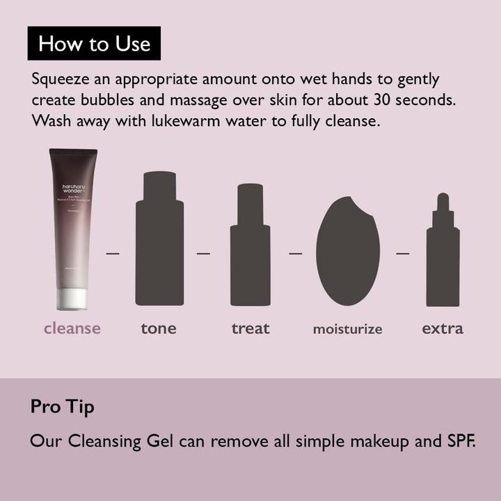 Produktbild Haruharu Wonder Wonder Black Rice Moisture Soft Cleansing Gel 100ml - Fermented Black Rice Face Wash Foam Cleanser (Gel, 100 ml)
