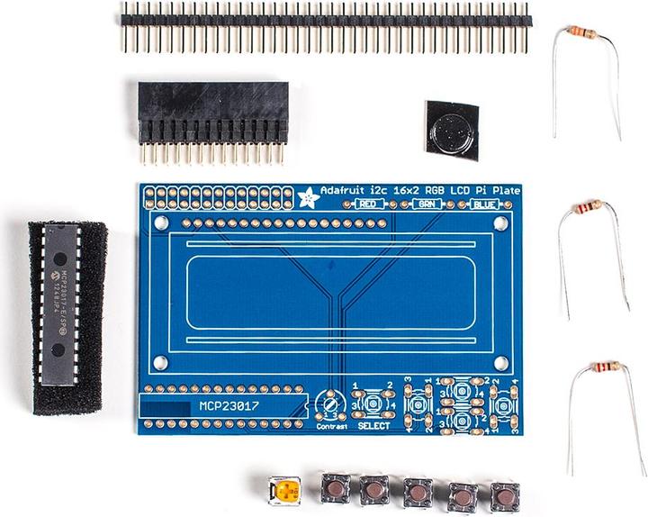 Immagine prodotto Adafruit Kit negativo RGB 16x2 LCD+tastiera per Raspberry Pi (Kit elettronica)