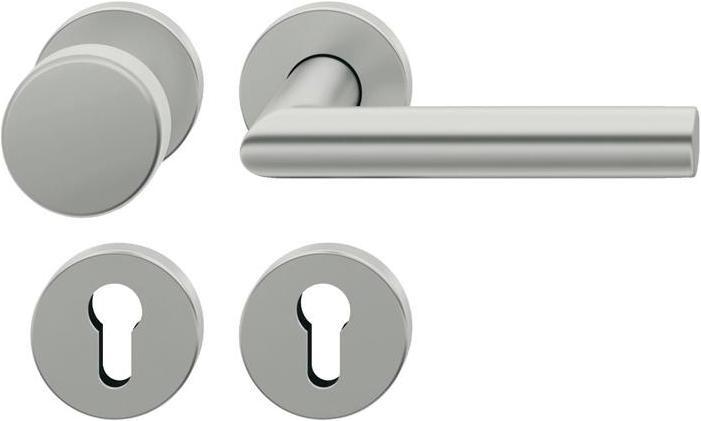 FSB Rosettengarnitur 12 1076 Aluminium 0105 rund PZ DIN links / rechts flach D/K (Türgriff)