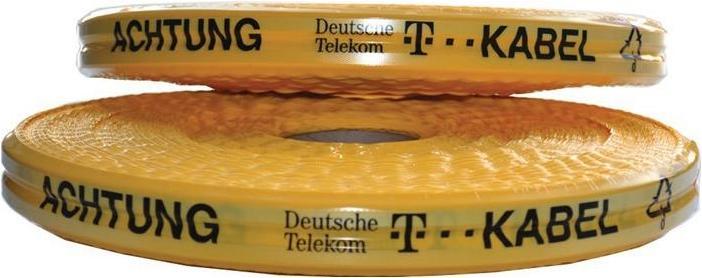 Actual product image Multicoll Route warning tape Imprint Attention D. Telekom cable width 50 mm length 250 m yellow (50 mm)