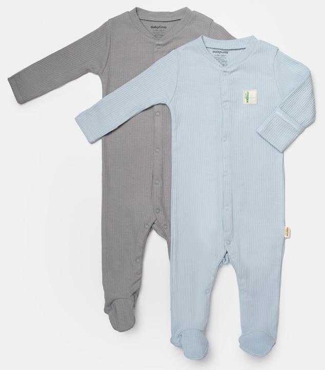 Produktbild BabyCosy Strampler mit Füssen, 2 Pack (68)