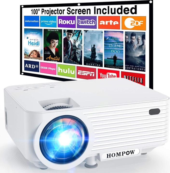 Produktbild Hompow Mini Beamer mit Leinwand
