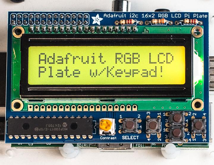 Immagine prodotto Adafruit Kit positivo RGB 16x2 LCD+tastiera per Raspberry Pi (Kit elettronica)