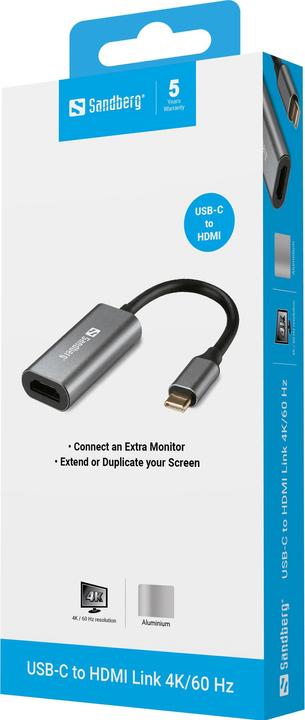 Actual product image Sandberg USB-C to (HDMI, 10 cm)