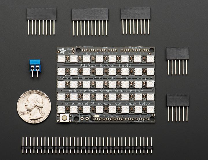 Actual product image Adafruit NeoPixel Shield for Arduino 40 RGB LED Pixel Matr