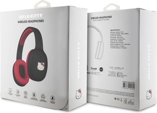 Produktbild Hello Kitty słuchawki nauszne Bluetooth HKBHA1BKHLMK czarny/black Metal Logo (8 h, Kabellos)