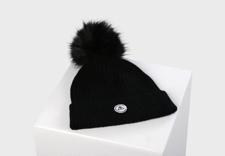 Immagine prodotto Cash-Mere Kaschmir Rib Mütze mit Bommel (Taglia unica)