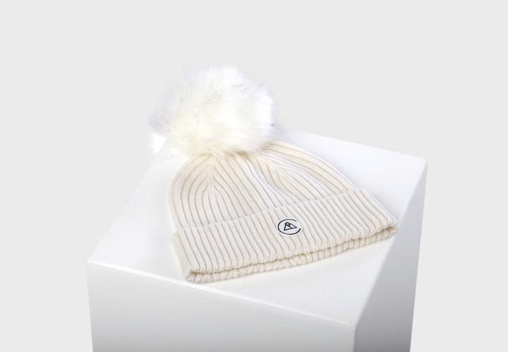 Actual product image Cash-Mere Kaschmir Rib Mütze mit Bommel (One size)