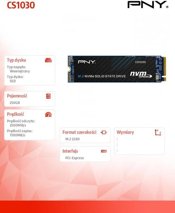 Produktbild PNY CS1030 (250 GB, M.2 2280)