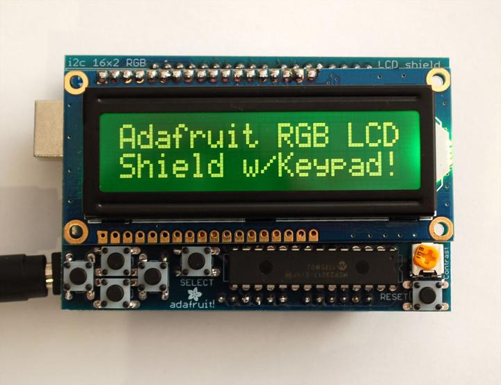 Image du produit Adafruit RGB LCD I2C Shield Kit 16x2 Char Display Negative (Écran, Bouclier, Extension)
