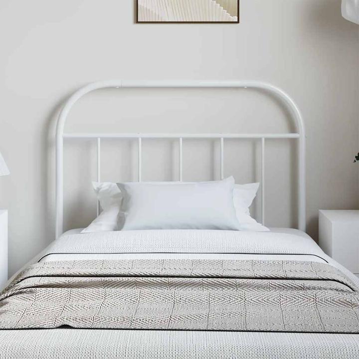 Immagine prodotto VidaXL Kopfteil Metall Weiss 100 cm, Farbe: Weiss (105 x 3 x 100 cm)