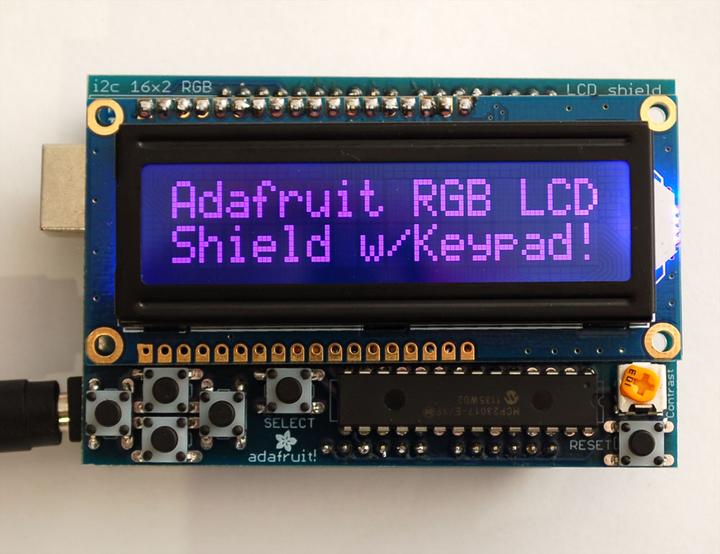 Image du produit Adafruit RGB LCD I2C Shield Kit 16x2 Char Display Negative (Écran, Bouclier, Extension)