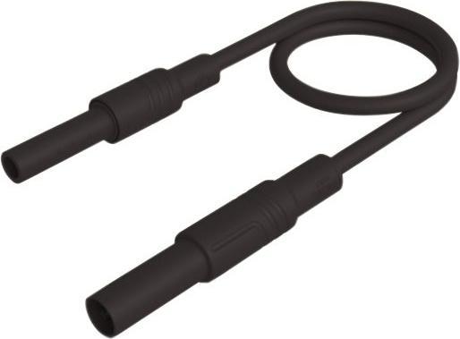 Actual product image Hirschmann Test & Measurement Test lead, plug, 4 mm - socket, 4 mm, black, brass, nickel-plated, 500mm