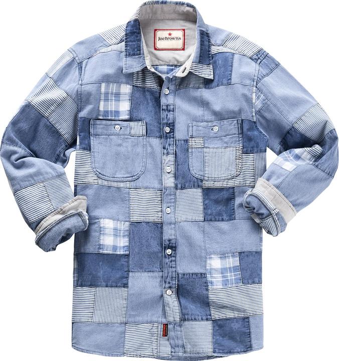 Produktbild Joe Browns Washed Denim Look Patchwork Shirt (XL)