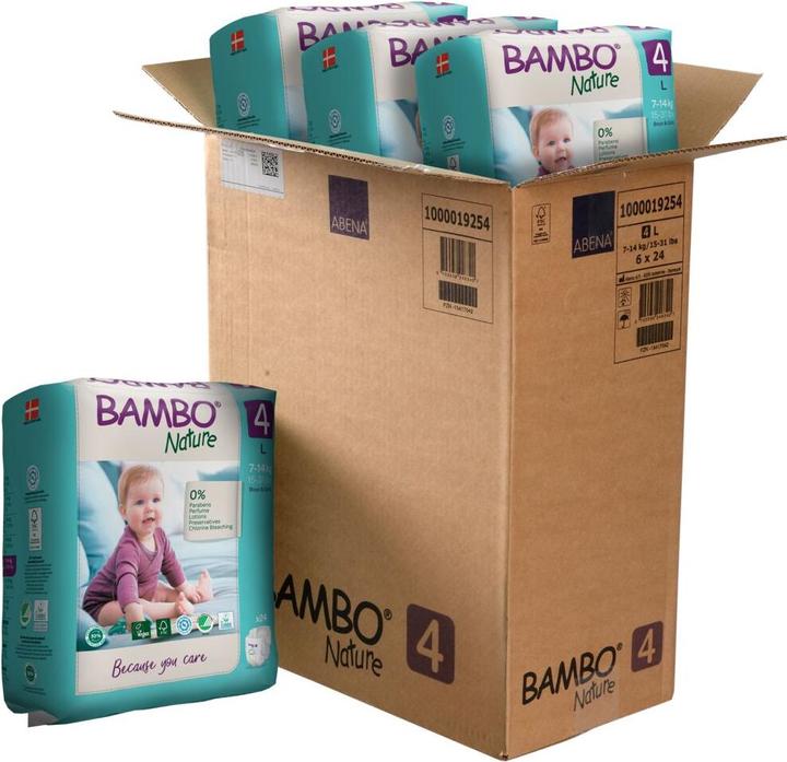 Produktbild Bambo Biowindeln Maxi (Gr. 4, Tragepack, 24 Stück)
