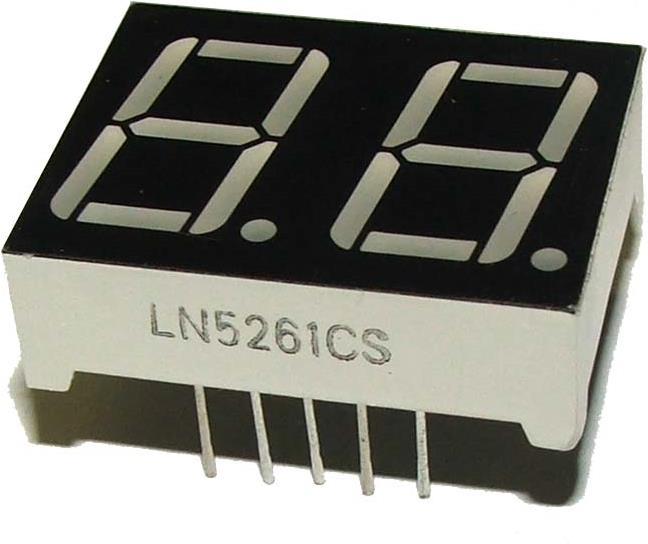 Produktbild OEM 7-Segment Display Rot Com. Cathode 2 Zeichen 14mm (Elektronikkit)