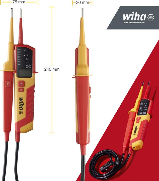 Produktbild Wiha Spannungs- und Durchgangsprüfer (CAT IV 600V, CAT III)