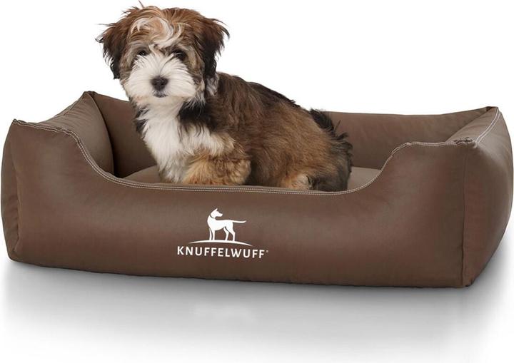 Produktbild Knuffelwuff Hunde-Bett Sidney Kunstleder M-L, 85 x 63 cm, Braun (Hund)