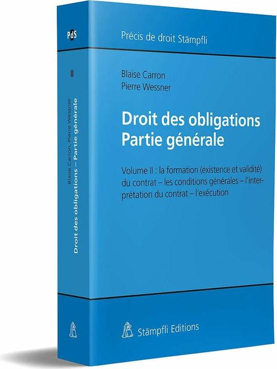 Immagine prodotto Droit des obligations - Partie générale, vol. II (Francese, Blaise Carron, Pierre Wessner, 2024)