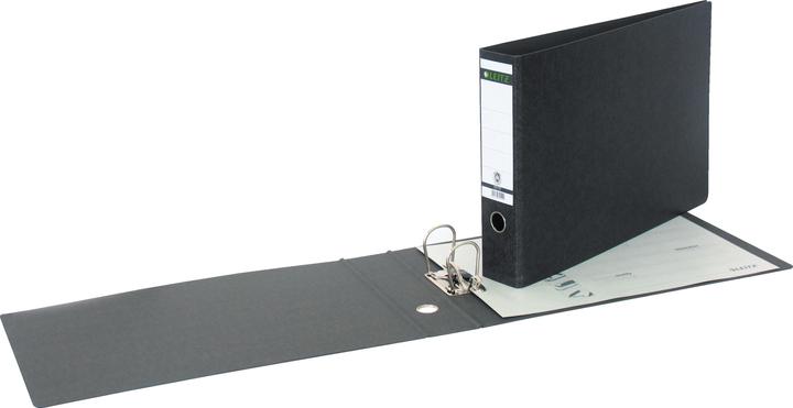 Produktbild Leitz Hartpappe-Ordner, 180 Grad, DIN A3 quer, 77 mm,schwarz Einband aus Hartpappe, mit aufgeklebtem (DIN A3 quer, 77 mm, 1 Stück)