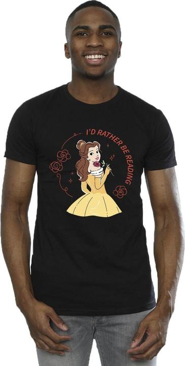Actual product image Disney Mens Beauty And The Beast I'd Rather Be Reading T-Shirt (5XL)