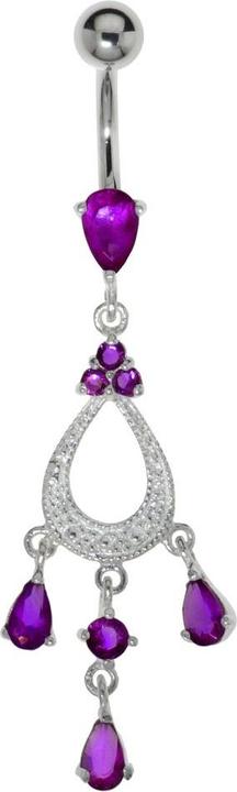 Actual product image Bijouteria Bellypiercing (Surgical steel 316L, Silver 925, Zirconia)