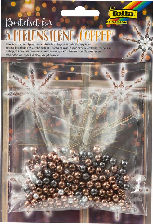 Actual product image Folia Bead stars Copper, 5 pieces