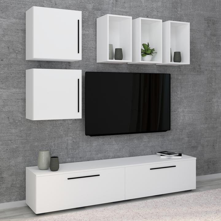Produktbild VCM TV Lowboard Fernsehschrank Schrankwand Wohnzimmer Anbauwand Wohnwand Arila L (190 x 40 x 200 cm)