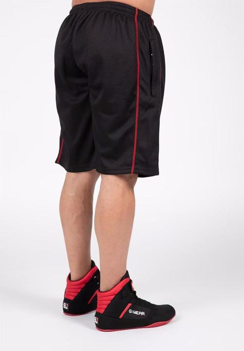 Actual product image Gorilla Wear Wallace Mesh Shorts Schwarz/Rot (S/M)