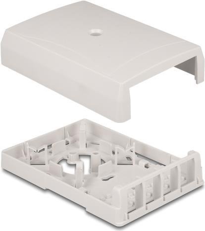 Produktbild Delock Keystone Leergehï¿½use Aufputz 4 Port fï¿½r Glasfaser und Netzwerk weiï¿½
