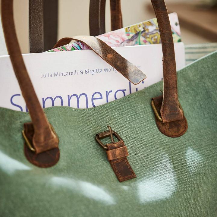 Produktbild Loberon Tasche Ambre grün/braun
