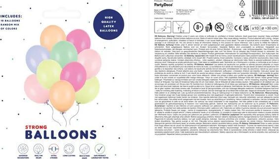 Produktbild Partydeco Luftballons Mehrfarbig Pastell 30cm (10St.)