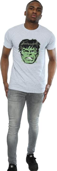 Actual product image Mens Incredible Hulk Distressed Face T-Shirt (L)