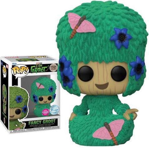 Produktbild Funko Pop! Marvel: I Am Groot - Fancy Groot (Flocked) (Special Edition) #1191 Bobble-Head Vinyl Figu