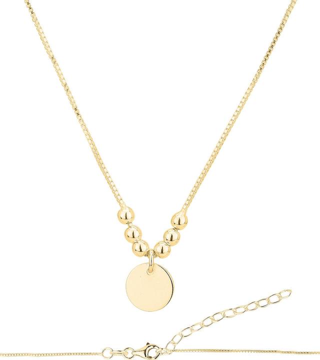 Immagine prodotto Leyda Collana Plaquette (placcato oro 750 / oro 18 K, Argento 925, 36 - 42 cm)