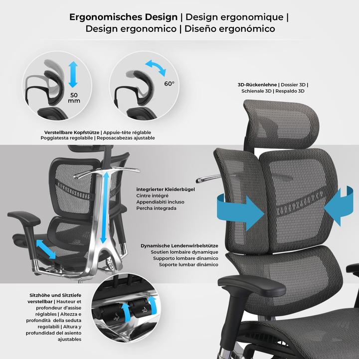 Actual product image CLP Office chair Norfolk Ergonomic, grey