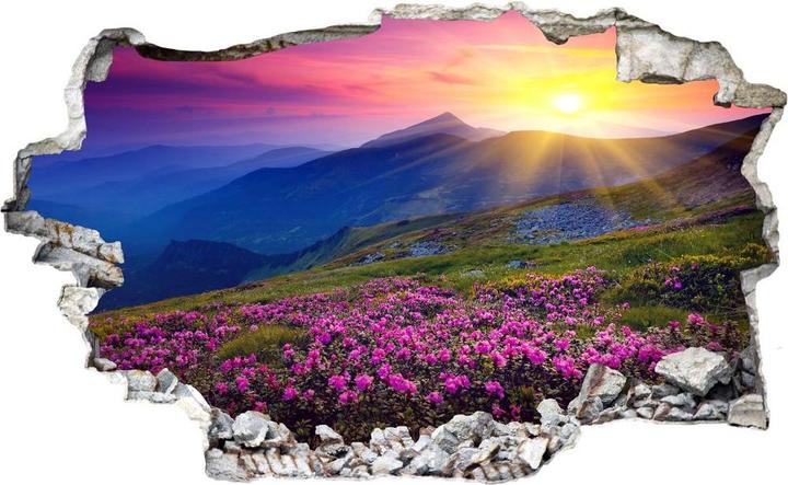 Actual product image Trenddeko 3D sunset in the mountains (100 x 61 cm)