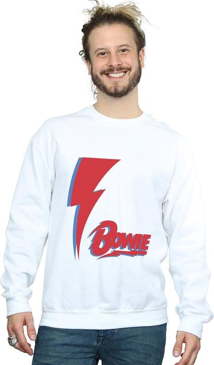 Actual product image David Bowie Mens Red Bolt Sweatshirt (XL)