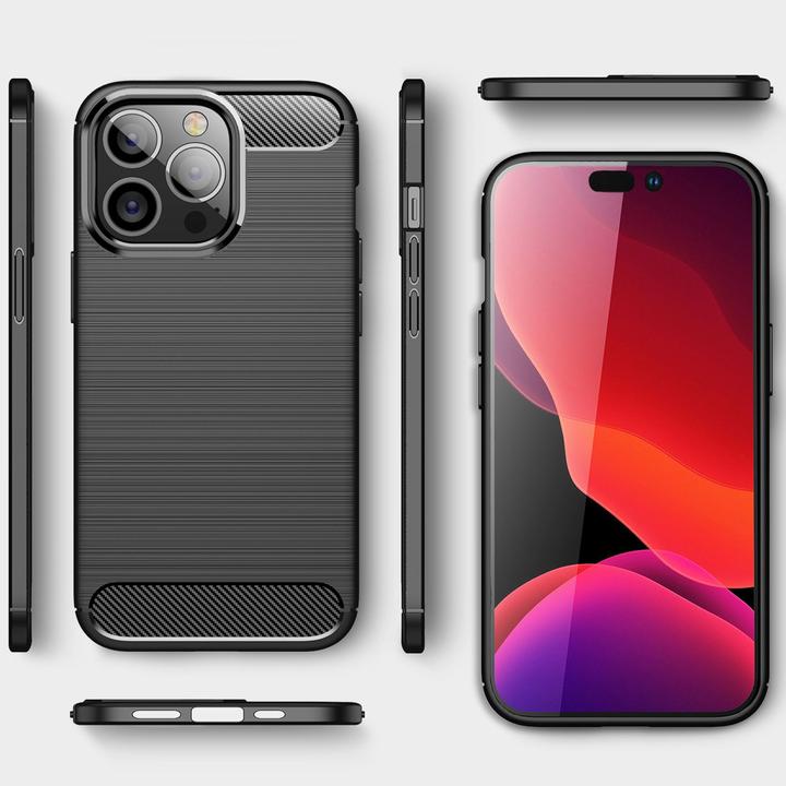 Actual product image Nalia Carbon look silicone cover (Apple iPhone 14 Pro)