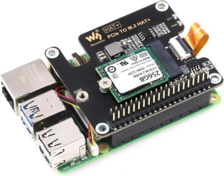 Immagine prodotto Raspberry Pi EB120819 - Adattatore da PCIe a M.2 per 5, supporta il protocollo NVMe M.2 Solid Sta