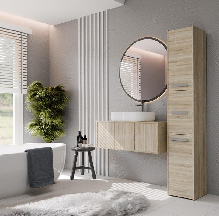 Produktbild Topeshop S33 SONOMA Aufbewahrungsschrank für Badezimmer Eiche