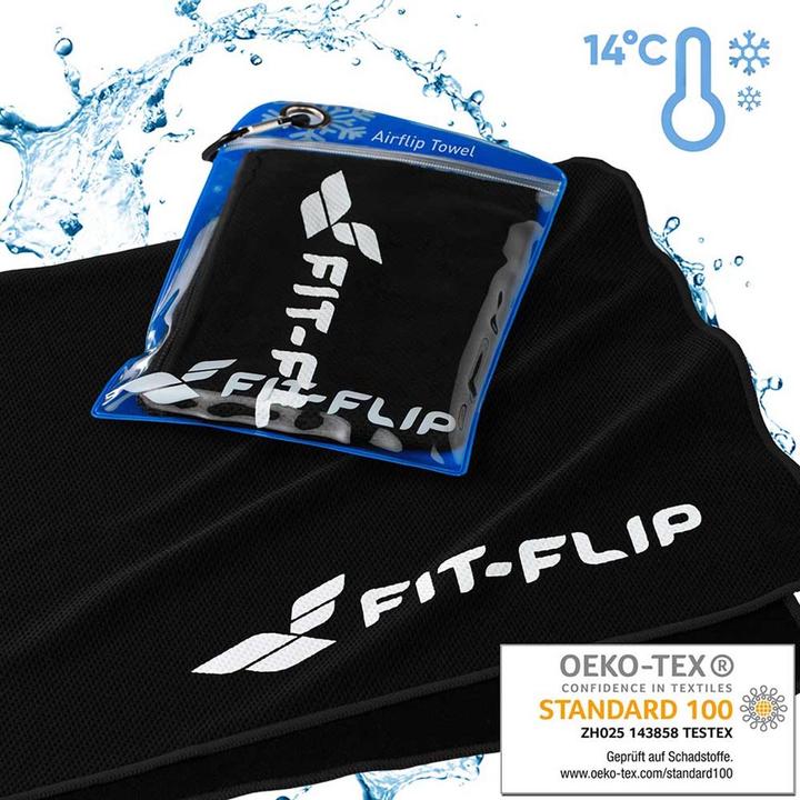 Produktbild Fit-Flip Airflip Towel Kühlhandtuch Mikrofaser mit Tasche 100x30cm (100 x 30 cm)