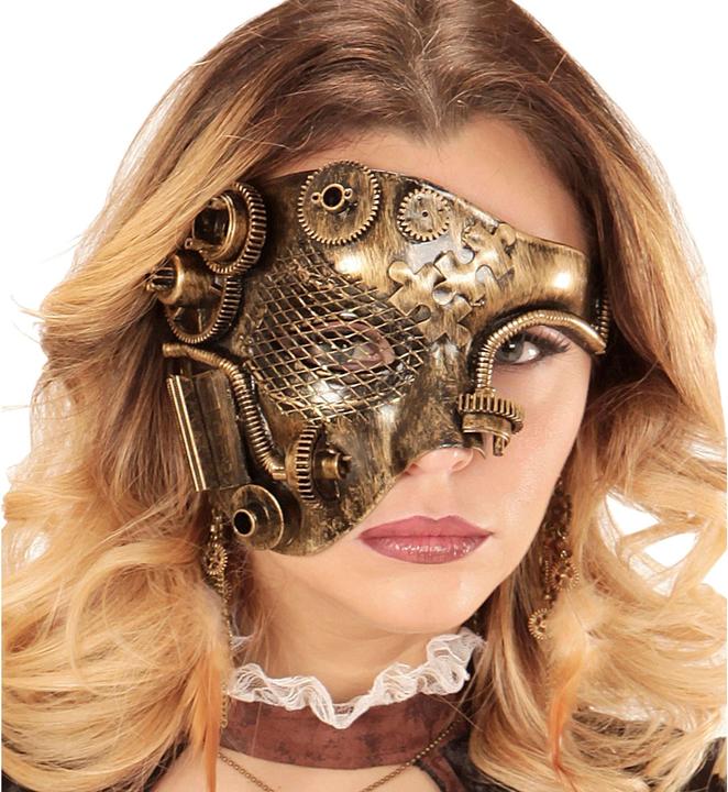 Actual product image Widmann Kupferfarbene Steampunk Halbmaske