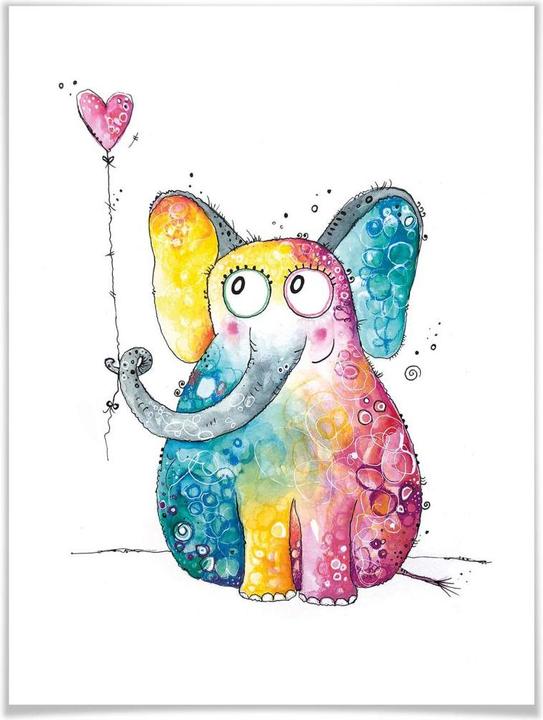 Immagine prodotto Trenddeko Elefante con cuore (30 x 40 cm)