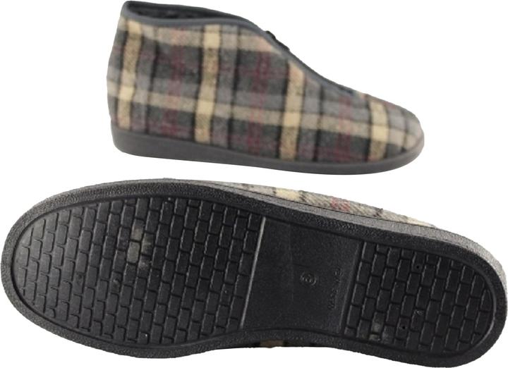 Produktbild Universal Textiles Jed II ThermoHausschuhe Pantoffeln mit Reissverschluss kariert (44)