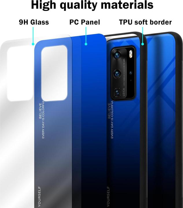 Produktbild Cadorabo TPU 2 Farben Glas Cover (Huawei P40 Pro+)